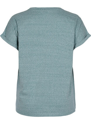 Mottled t-shirt in cotton, Sea Pine mel, Packshot image number 1