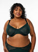 Full cover bra with underwire and lace, Green, Model image number 0