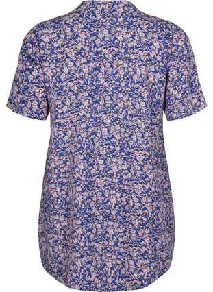 FLASH - Floral tunic with short sleeves, Strong Blue Flower, Packshot image number 1