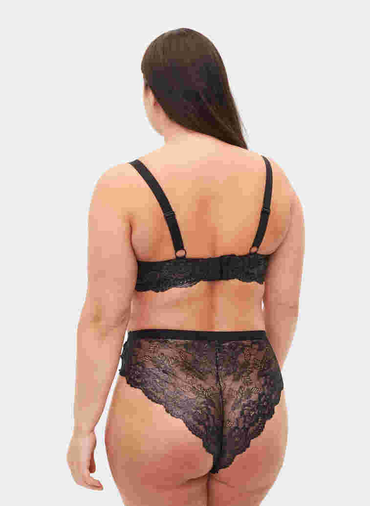 Knickers with lace, Black, Model image number 1