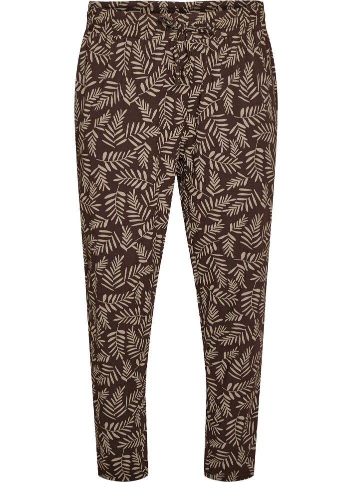 Cotton pyjamas pants with print, Brown, Packshot image number 0