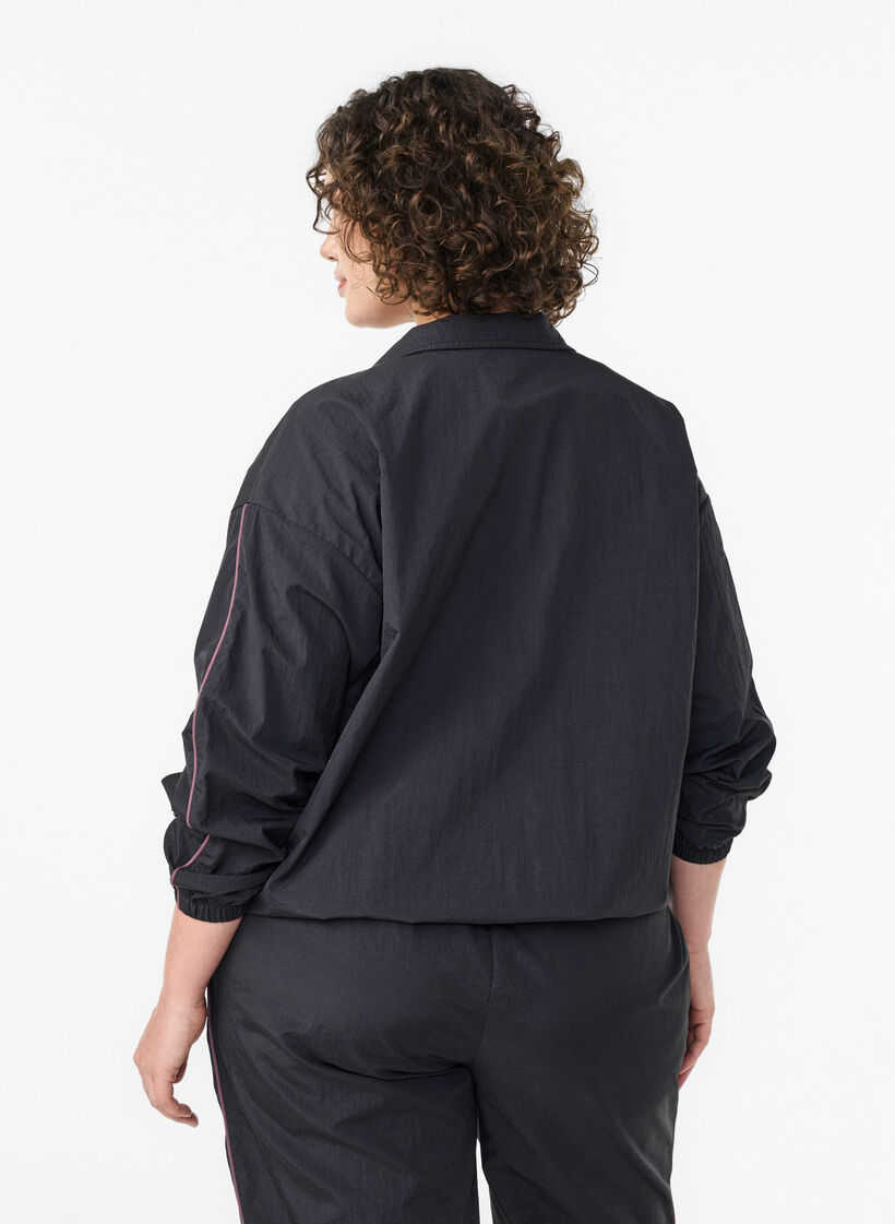 Lightweight jacket with contrast piping, Black, Model image number 2