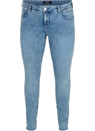 Cropped Amy jeans with studs, L.Blue Stone Wash, Packshot image number 0