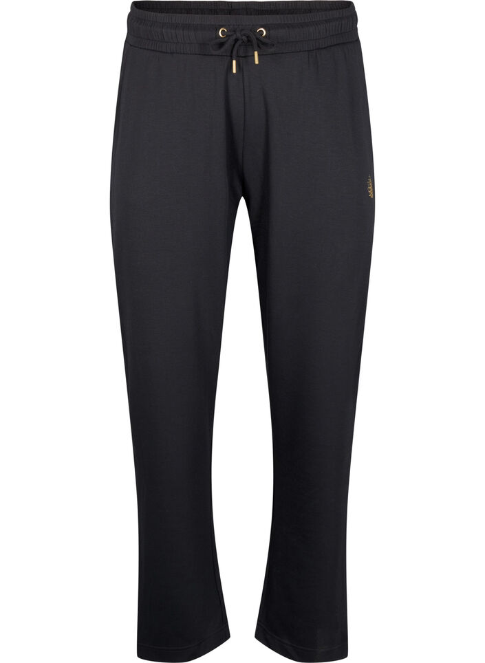 Sweatpants with pockets and high waist, Black, Packshot image number 0