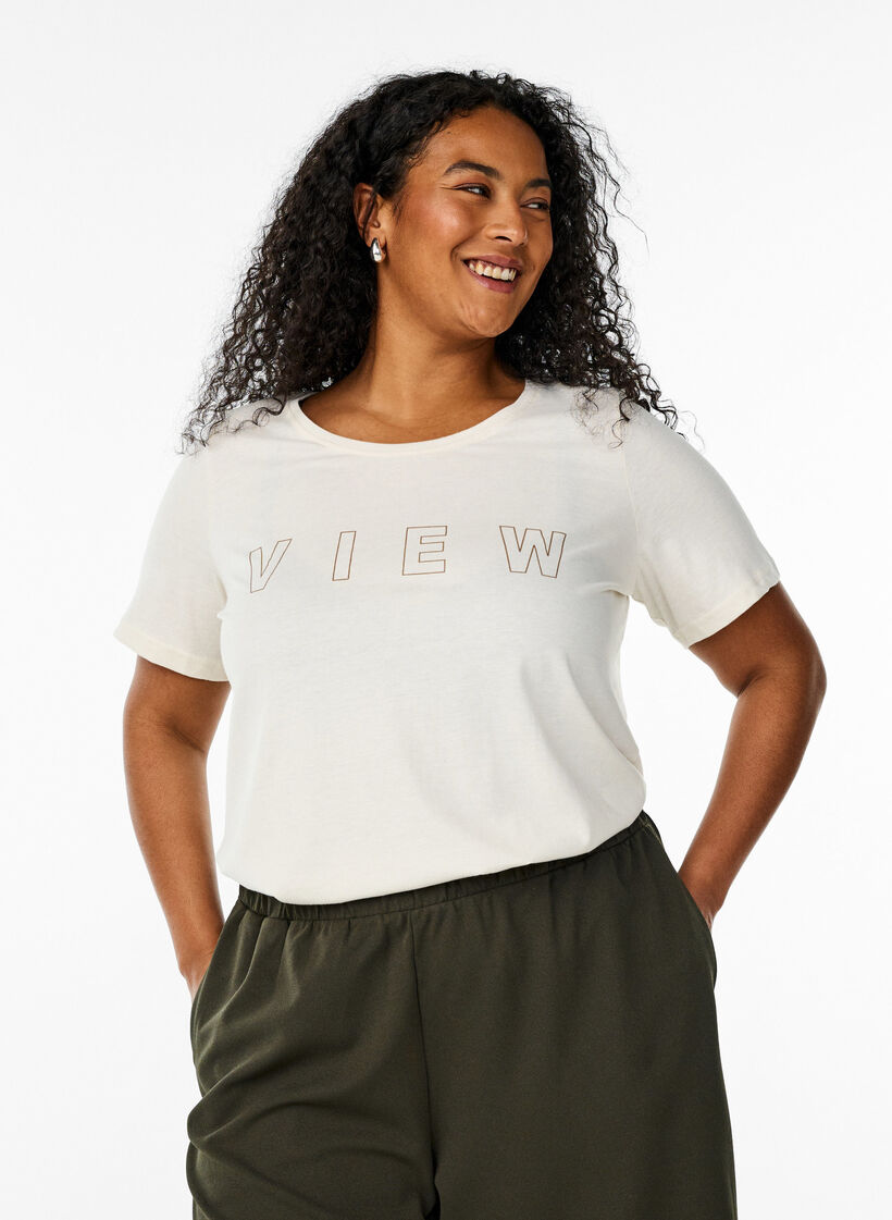 FLASH - T-shirt with motif, Vanilla, Model image number 0