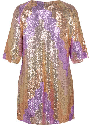 Sequin dress with 3/4 sleeves, Gold Mulit Sequins, Packshot image number 1