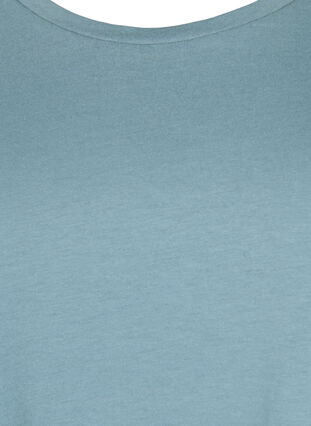 Short sleeve cotton blend T-shirt, Smoke Blue, Packshot image number 2