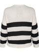 Long-sleeved striped knitted blouse, Vanilla, Packshot image number 1