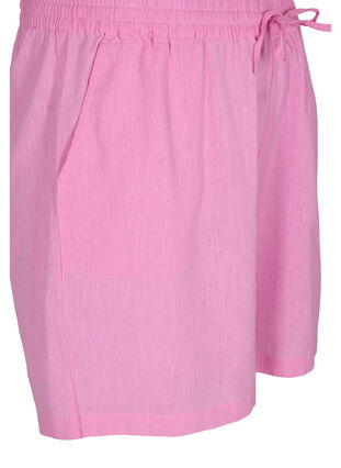 Loose shorts in cotton blend with linen, Begonia Pink, Packshot image number 2
