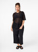 Lace blouse with short sleeves, Black, Model image number 2
