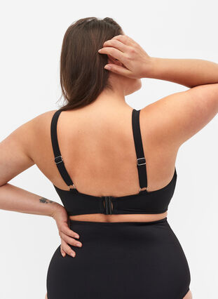 Bikini top with string detail, Black, Model image number 1