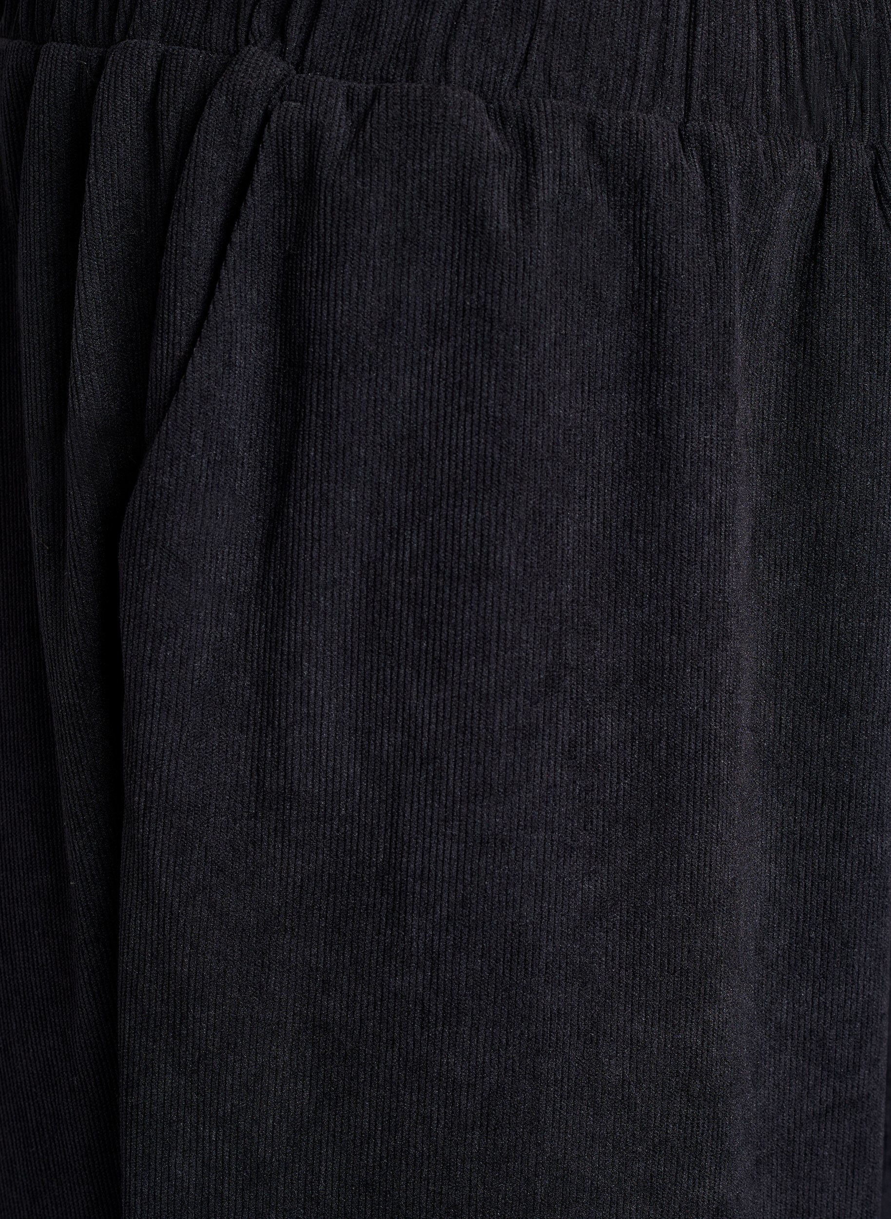 Zizzifashion Velvet trousers with a wide leg, Black, Packshot image number 2