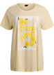 Long night T-shirt in organic cotton with print, Yellow, Packshot image number 0
