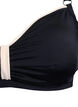 Bikini top with ruching and contrast details, Black, Packshot image number 2