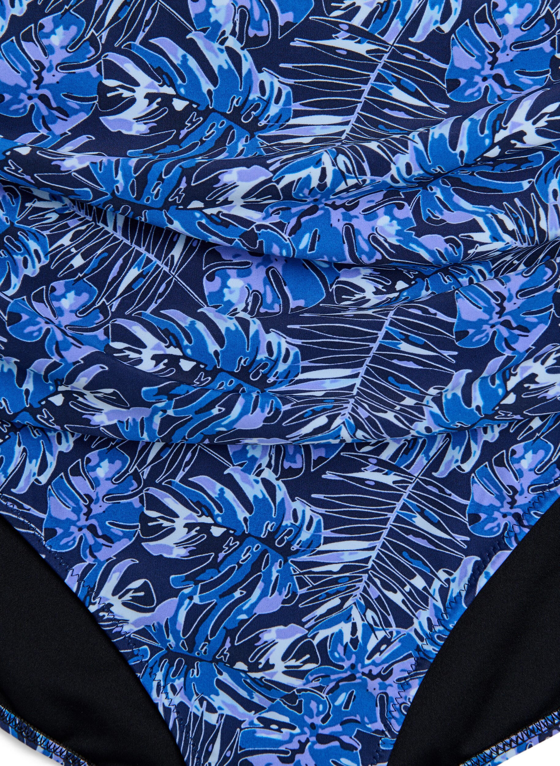 ZizzifashionHigh-waisted bikini bottoms with pattern, Blue, Packshot image number 2