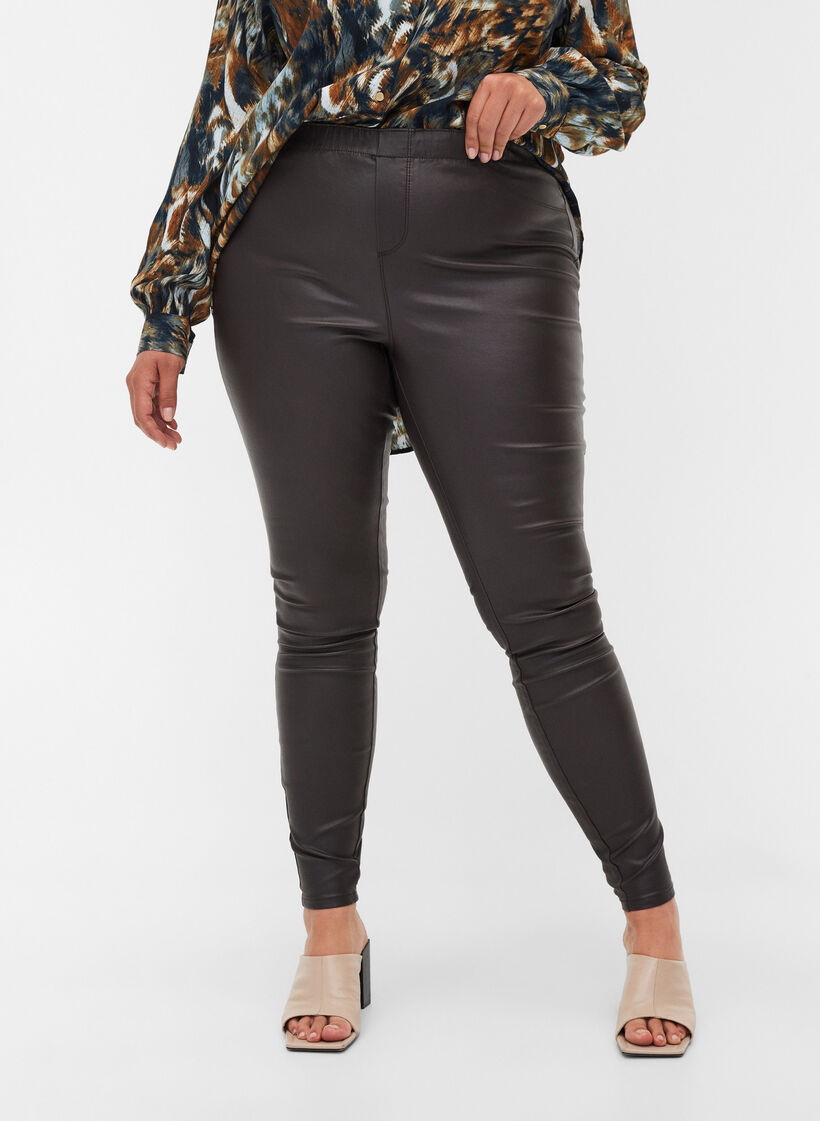 Coated, viscose blend legging, After Dark, Model image number 2