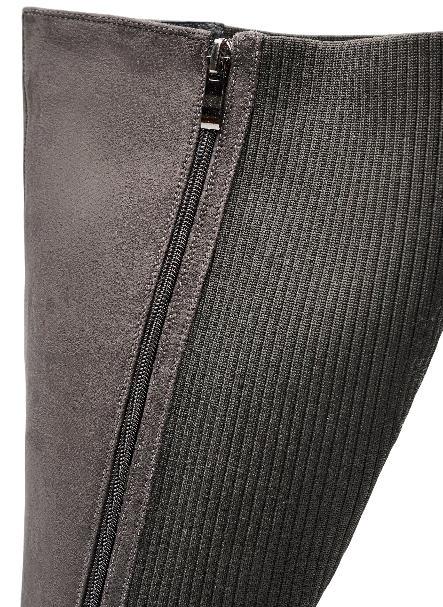 ZizzifashionLong boot with a ribbed elasticated shaft and chunky sole, Brown, Packshot image number 2
