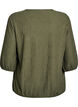 Blouse with texture and 3/4 sleeves, Green, Packshot image number 1