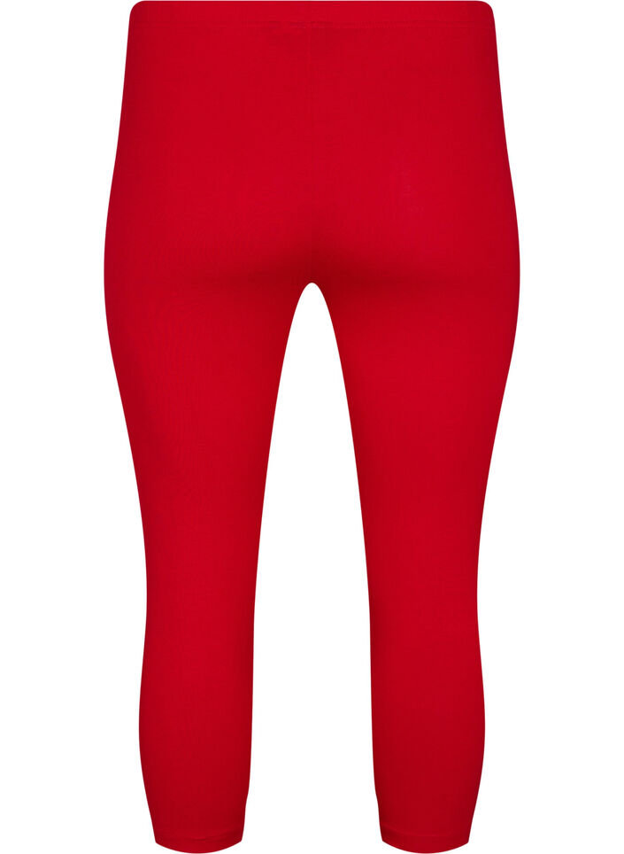 Basic 3/4-length viscose leggings, Red, Packshot image number 1