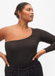 One-shoulder top, Black, Model image number 2