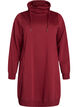 Short sweatshirt dress with high collar and pockets, Red, Packshot image number 0