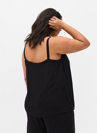 Viscose top with an A-line cut, Black, Model image number 1