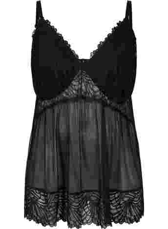 Chemise in mesh and lace
