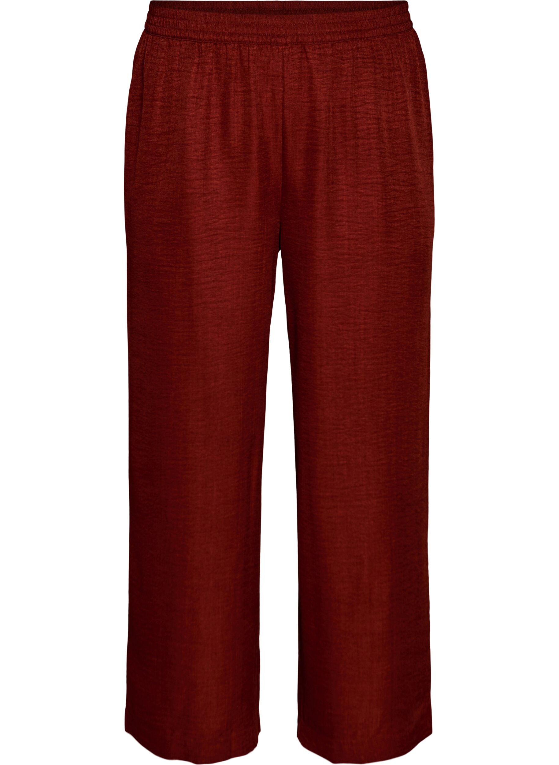 ZizzifashionLoose trousers with elasticated waistband and pockets, Red, Packshot image number 0