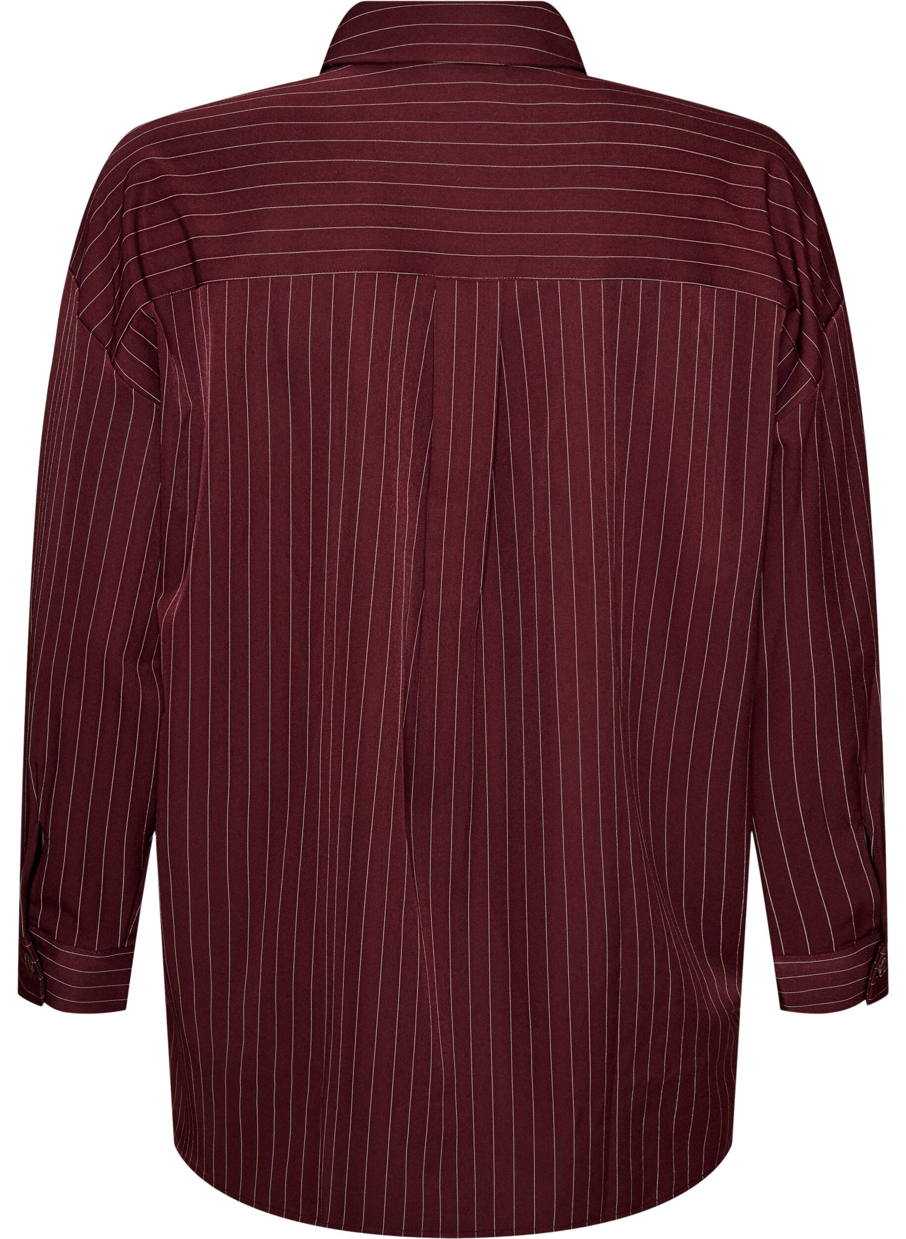 ZizzifashionPinstripe shirt with chest pockets, Red, Packshot image number 1