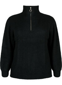 FLASH - Knitted sweater with high neck and zipper