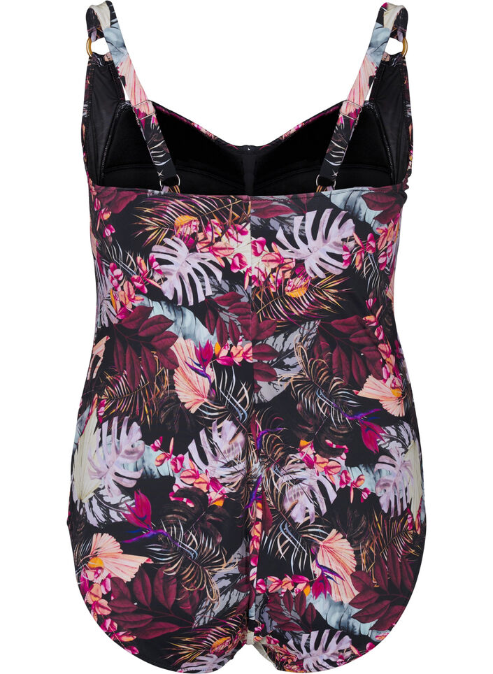 Padded swimsuit with print, Red, Packshot image number 1