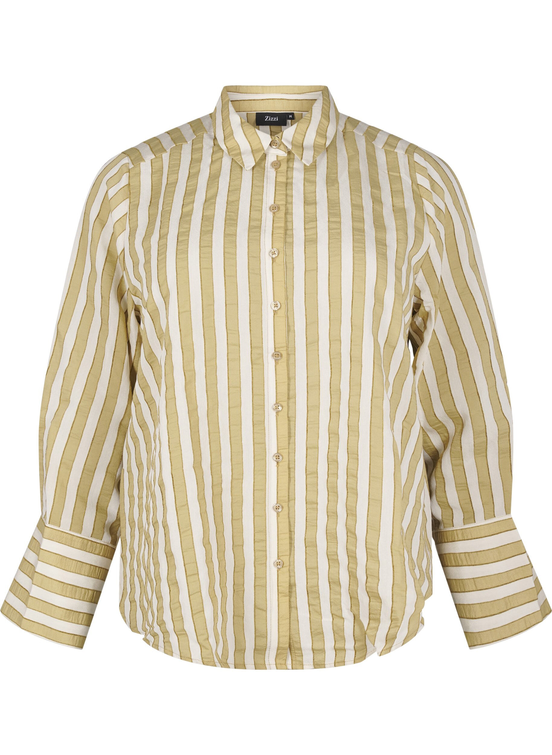 Zizzifashion Loose shirt with stripes, Green, Packshot image number 0