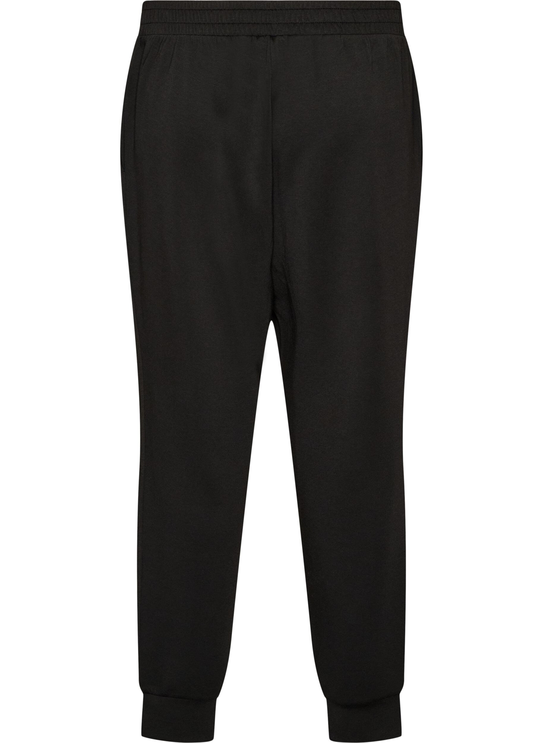 ZizzifashionJersey trousers with high waist and pockets, Black, Packshot image number 1