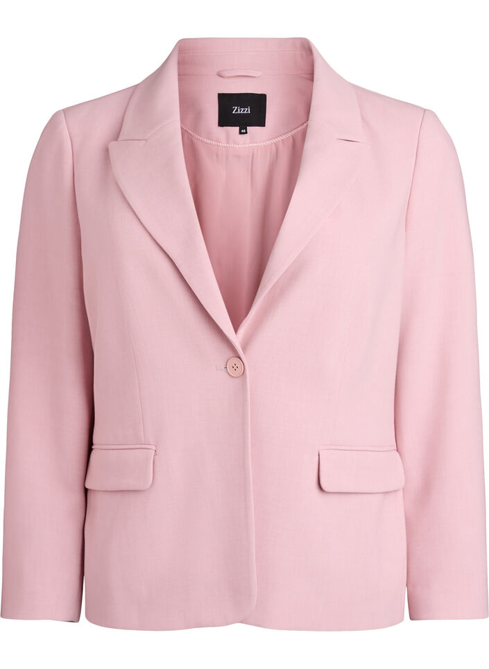 Classic blazer with single button closure and pockets, Rose, Packshot image number 0