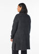Long ribbed cardigan with an open front, Dark Grey, Model image number 2