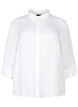 Shirt in viscose with tone-on-tone pattern, Bright White, Packshot image number 0
