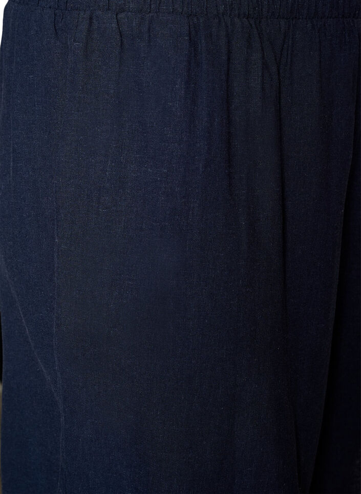 High-waisted linen and viscose shorts, Blue, Packshot image number 2