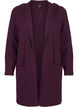 Long knitted cardigan with wool and hood, Potent Purple Mel., Packshot image number 0