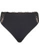 Microfiber thong with lace, Black, Packshot image number 0