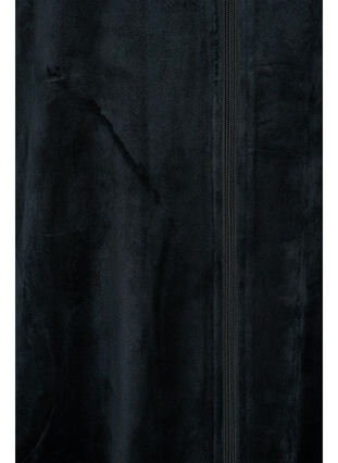 Velour bathrobe with zipper, Black, Packshot image number 3