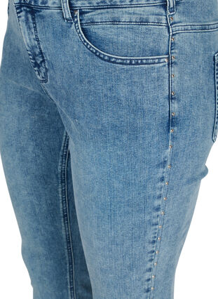 Cropped Amy jeans with studs, L.Blue Stone Wash, Packshot image number 2