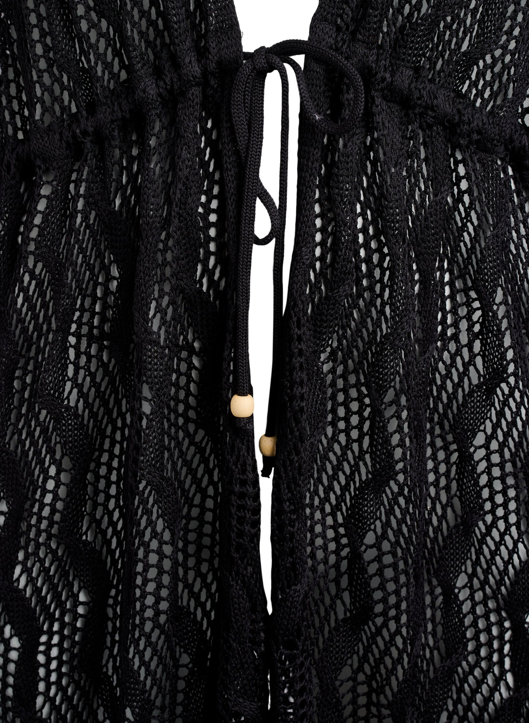 Zizzifashion Beach kimono with tie belt, Black, Packshot image number 2