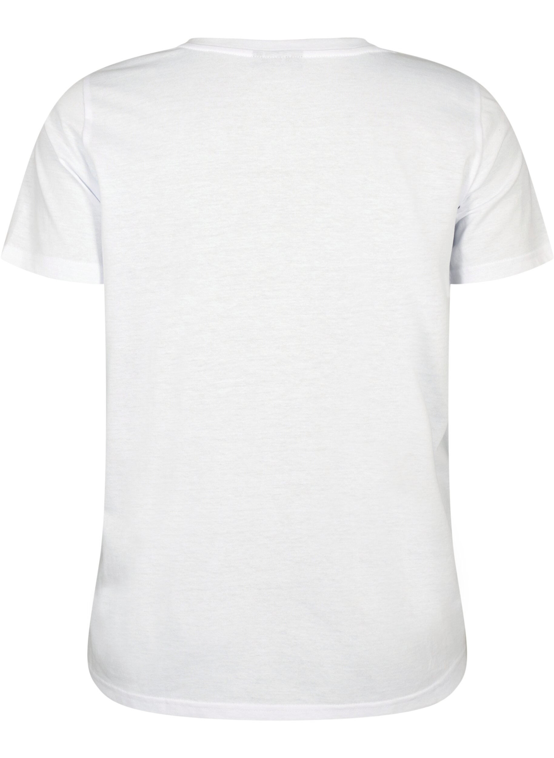 Zizzifashion Short-sleeved t-shirt with v-neck, White, Packshot image number 1