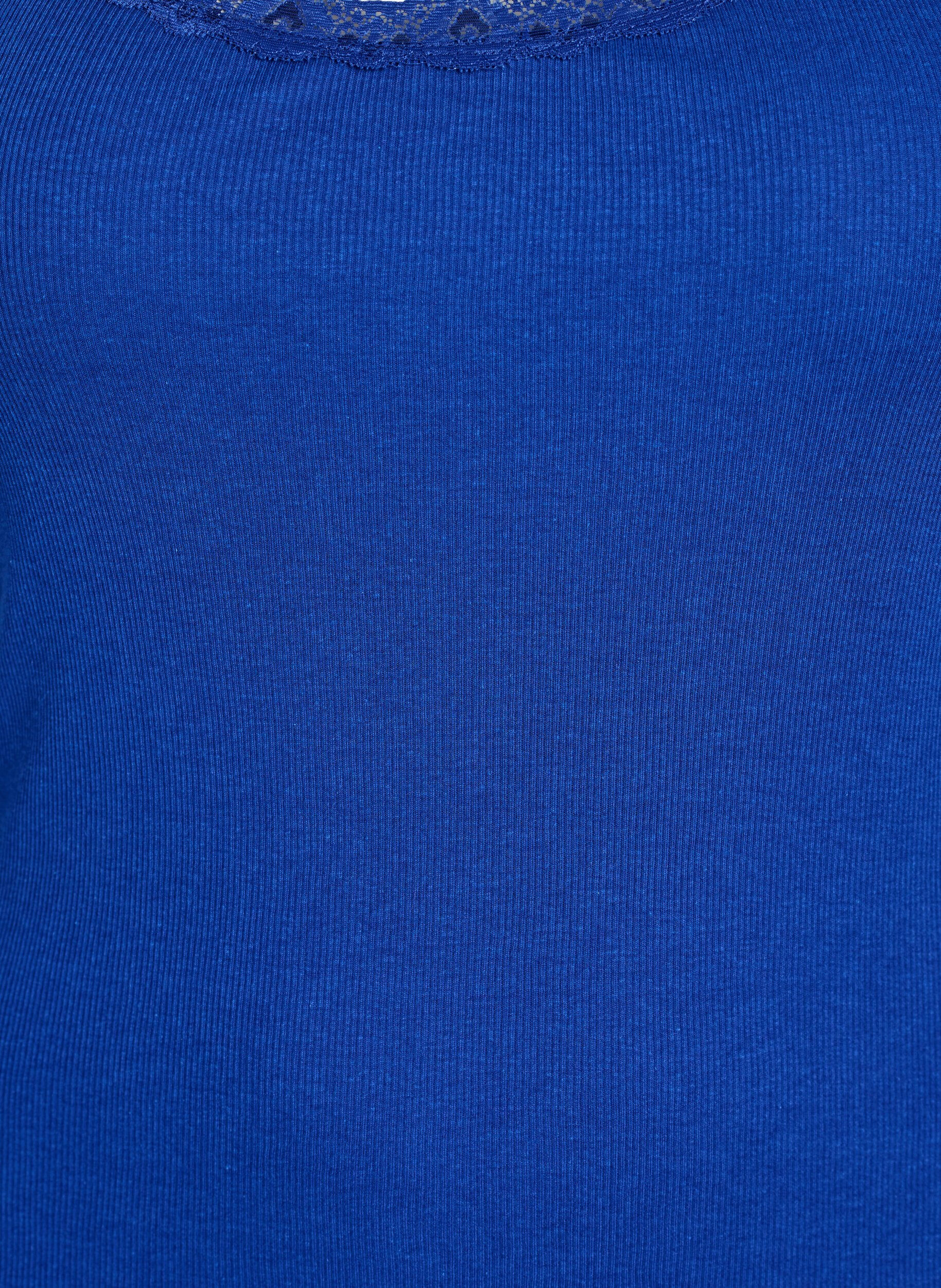 Zizzifashion Top with lace trim, Blue, Packshot image number 2