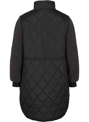 Quilted jacket with teddy and an adjustable waist, Black Comb, Packshot image number 1