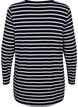 Long-sleeved blouse with stripes, Evening Blue Stripe, Packshot image number 1