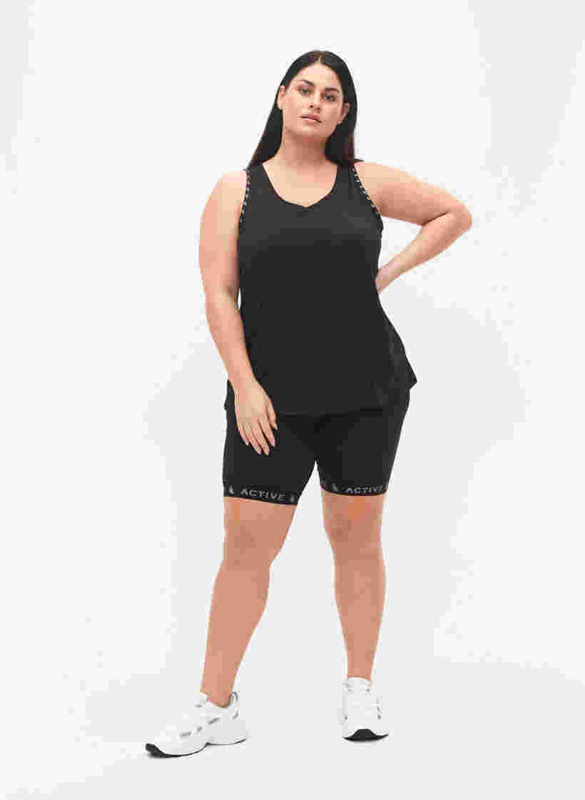 Plain workout top, Black, Model image number 2