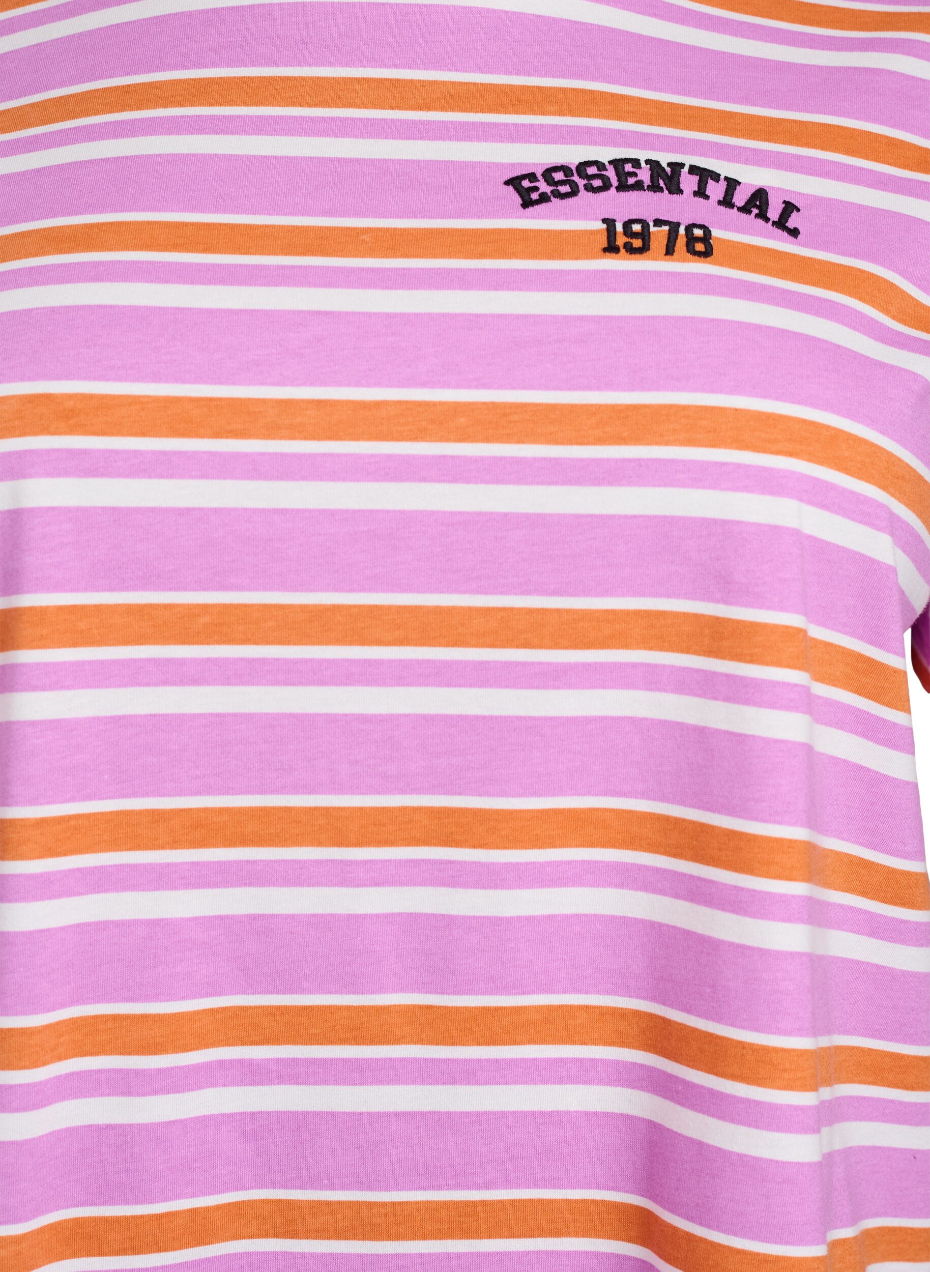 Zizzifashion Cotton T-shirt with stripes, Pink, Packshot image number 2