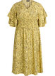 Midi dress with smock and ruffle sleeves, Yellow, Packshot image number 0