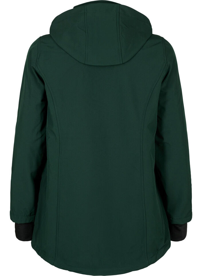 Short softshell jacket with detachable hood, Green, Packshot image number 1